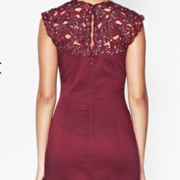 French Connection Burgundy Cocktail Dress - Picture 2 of 5